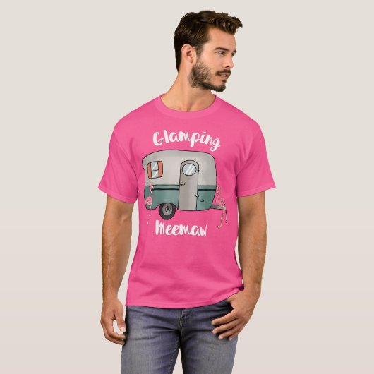 Glamping Meemaw Camping Lovers RV  Flamingo T-shirt (Voorkant volledig)