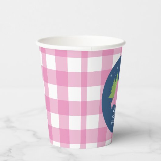 Glamping Meisje Camping Verjaardagsfeestje roze pl Papieren Bekers (Rechts)