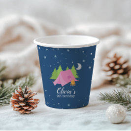 Glamping Meisje Roze Camping Verjaardagsfeest Papieren Bekers
