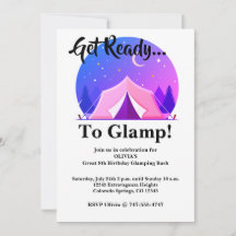 Glamping Meisjes Kamperen Verjaardagsfeest Uitnodi