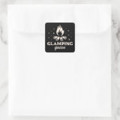 Glamping meisjes luxe camping esthetiek grappig vierkante sticker (Tas)