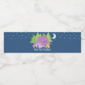 Glamping Meisjes paarse Camping Verjaardag Waterfles Etiket (Enkel label)