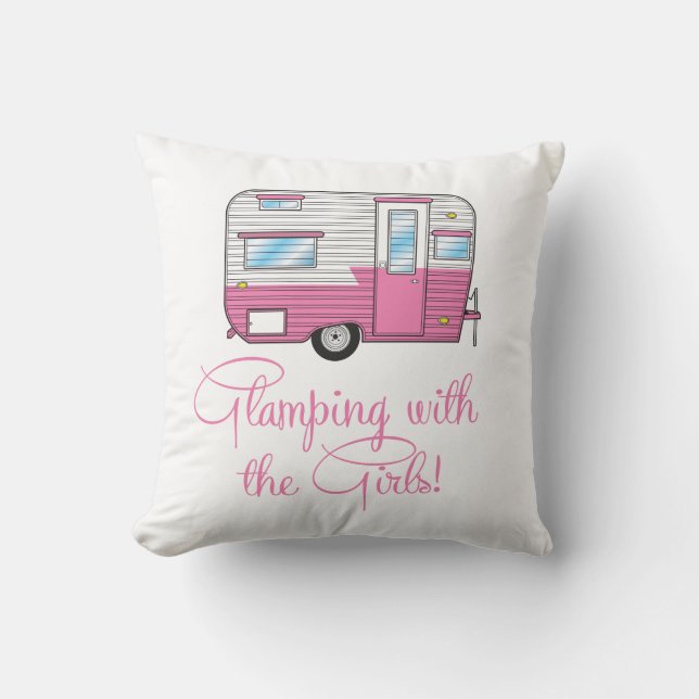 Glamping met de meisjesCamper RV Pillow Kussen (Voorkant)