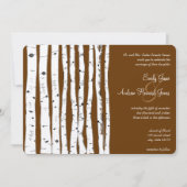 Glamping Mocha Brown Birch Tree Wedding Kaart (Voorkant)