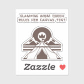 Glamping Moeder Koningin Canvas Tent Leven Design Sticker (Vel)