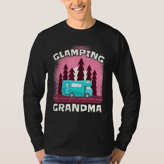 Glamping Oma Glamper Camper Grootmoeder Natuur T-shirt (Voorkant)