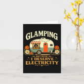Glamping omdat elektriciteit verdien leuk retro kaart (Gele Bloem)