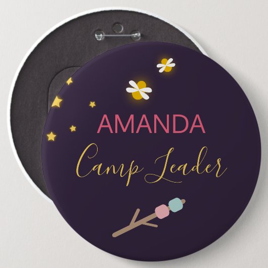 Glamping Party Identification Ronde Button 6,0 Cm (Voorkant /achterkant)