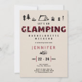 Glamping Pset Rhinestones Bachelorette Weekend Kaart (Voorkant)