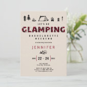 Glamping Pset Rhinestones Bachelorette Weekend Kaart (Staand voorkant)