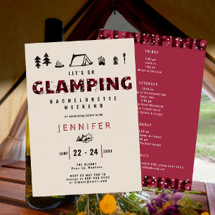 Glamping Pset Rhinestones Bachelorette Weekend Kaart