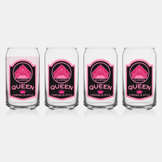 Glamping Queen Camping in stijl Blikvorm Glas (Voorkant)