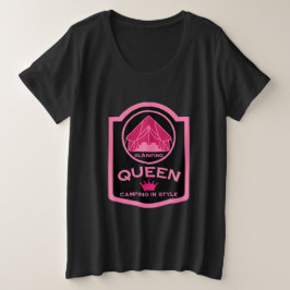 Glamping Queen Camping in stijl Grote Maat T-shirt