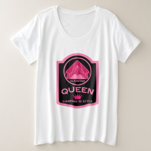 Glamping Queen Camping in stijl Grote Maat T-shirt