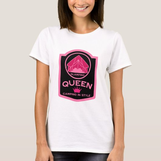 Glamping Queen Camping in stijl T-shirt (Voorkant)