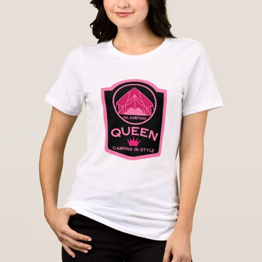 Glamping Queen Camping in stijl Tri-Blend Shirt (Voorkant)