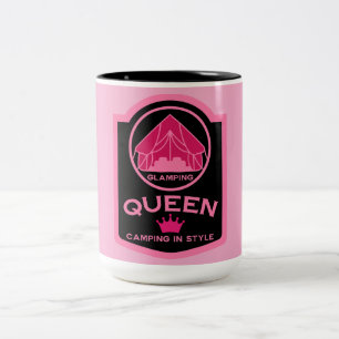 Glamping Queen Camping in stijl Tweekleurige Koffiemok