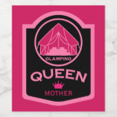 Glamping Queen Camping in stijl Wijn Etiket (Enkel label)