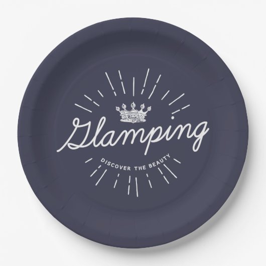 Glamping Queen Dark Color Papieren Bordje (Voorkant)