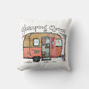 Glamping Queen Funny  Camper Kussen