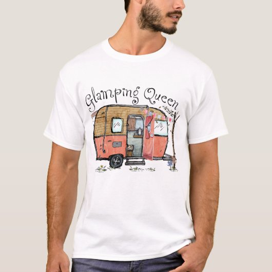 Glamping Queen Funny  Camper T-shirt (Voorkant)