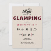 Glamping Red Pset Rhinestones 30e verjaardag Kaart (Voorkant)