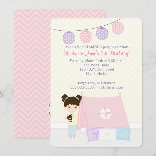 Glamping Slaapfeest Kaart (Voorkant / Achterkant)