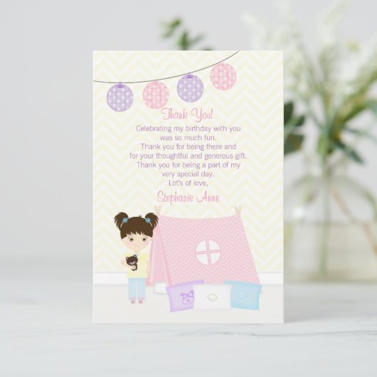 Glamping Slapepover Party Kaart (Staand voorkant)