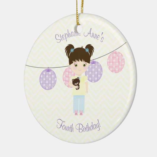 Glamping Slapepover Party Keramisch Ornament (Links)