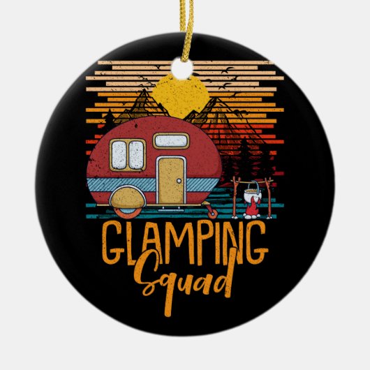 Glamping Squad Matching Familie Meisjes Camping Tr Keramisch Ornament (Voorkant)