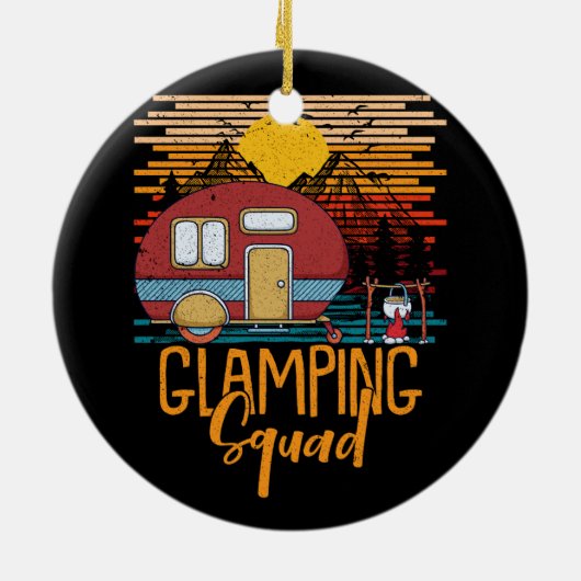 Glamping Squad Matching Familie Meisjes Camping Tr Keramisch Ornament (Achterkant)
