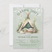Glamping Tent Volwassen Verjaardag Sleepover Kaart (Voorkant)