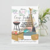 Glamping Thema Verjaardagsuitnodiging Kaart (Staand voorkant)