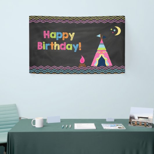 Glamping Verjaardag Vinyl Banner (Beurs)