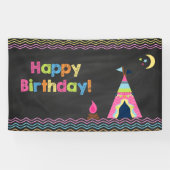 Glamping Verjaardag Vinyl Banner (Horizontaal)