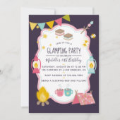 Glamping verjaardagsfeest uitnodiging (Voorkant)