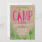 Glamping verjaardagsfeestje uitnodiging voor Penni (Voorkant)