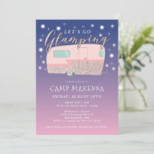 Glamping verjaardagsfeestje verbijsterd kaart (Staand voorkant)