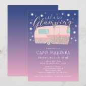 Glamping verjaardagsfeestje verbijsterd kaart (Voorkant / Achterkant)