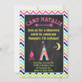 Glamping verjaardagsuitnodiging kaart (Voorkant)