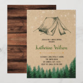 Glamping vrijgezellenfeest partijuitnodiging kaart (Voorkant / Achterkant)