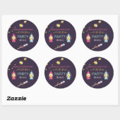 Glampingfeest aangepast ronde sticker (Vel)