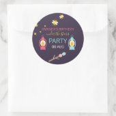 Glampingfeest aangepast ronde sticker (Tas)