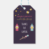 Glampingfeest aangepaste gastgeschenken cadeaulabel (Voorkant)