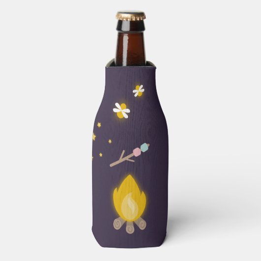 Glampingfeest aanpasbaar flesjeskoeler (Fles Voorkant)