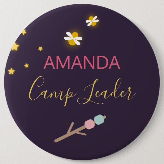 Glampingfeest Identificatie Ronde Button 6,0 Cm (Voorkant)