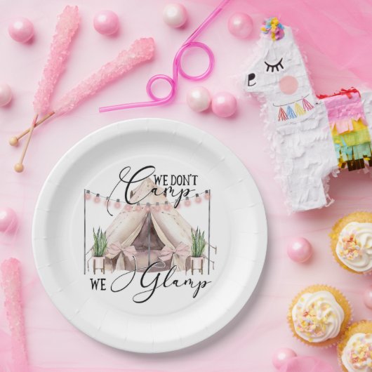 Glampingfeest Papieren Bordje (Feest)