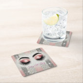 Glamroze glitterwimpers kartonnen onderzetters (Insitu)