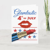 Glamtastic Vierde juli rode lippenstift Kaart (Voorkant)
