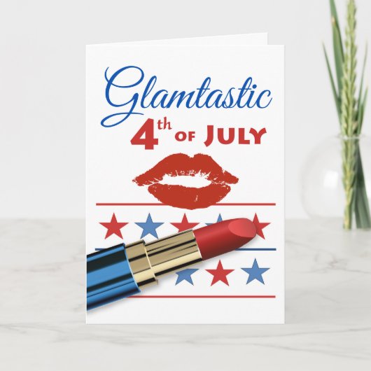 Glamtastic Vierde juli rode lippenstift Kaart (Voorkant)